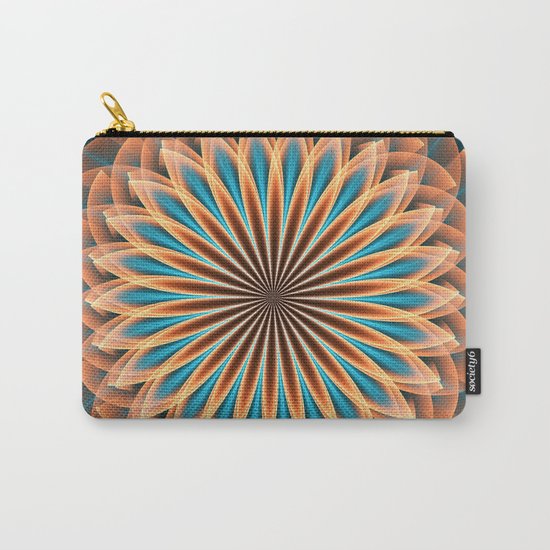 Floral mandala in orange and blue Carry-All Pouch