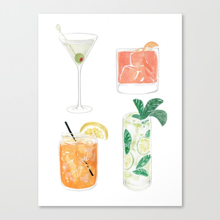 Colorful cocktails Canvas Print