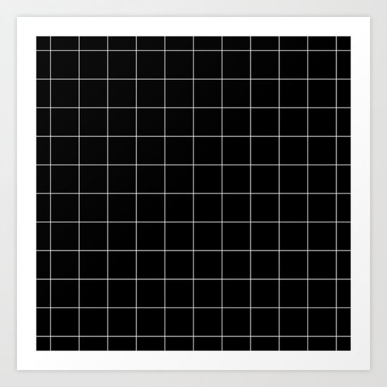 Black Grid /// www.pencilmeinstationery.com Art Print