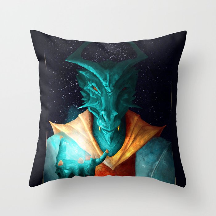 Dragonborn Sorcerer - Throw Pillow