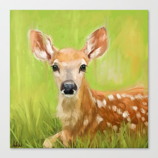 Cute Little Deer Canvas Print By Elkadi Society6