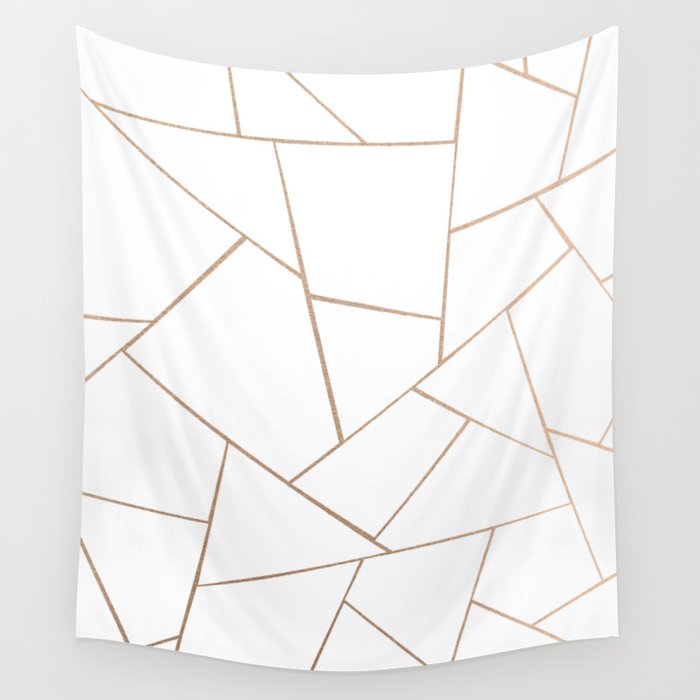 Rose Gold White Geometric Glam 1 Geo Decor Art Society6 Wall