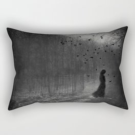 The Impossible Path - gothic woman dark art crows Rectangular Pillow