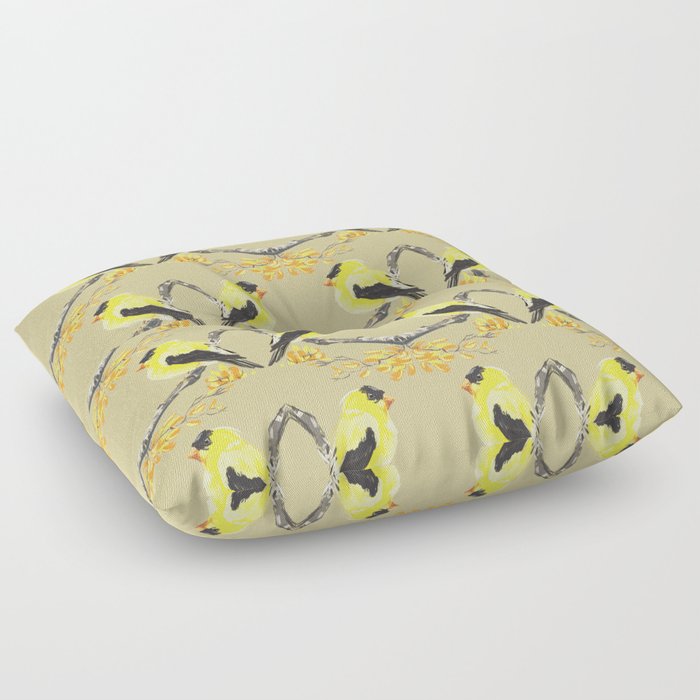 Yellow Finch Floor Pillow