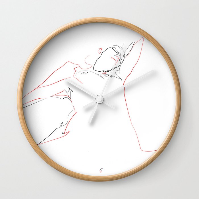 Submissive woman Wall Clock