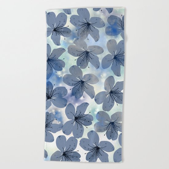 Floral Pattern C Beach Towel