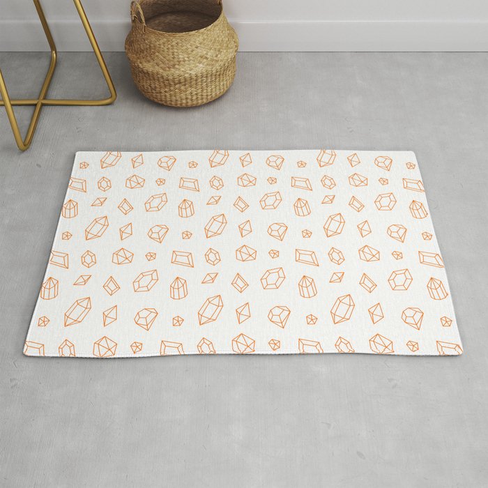 Orange Gems Pattern Rug