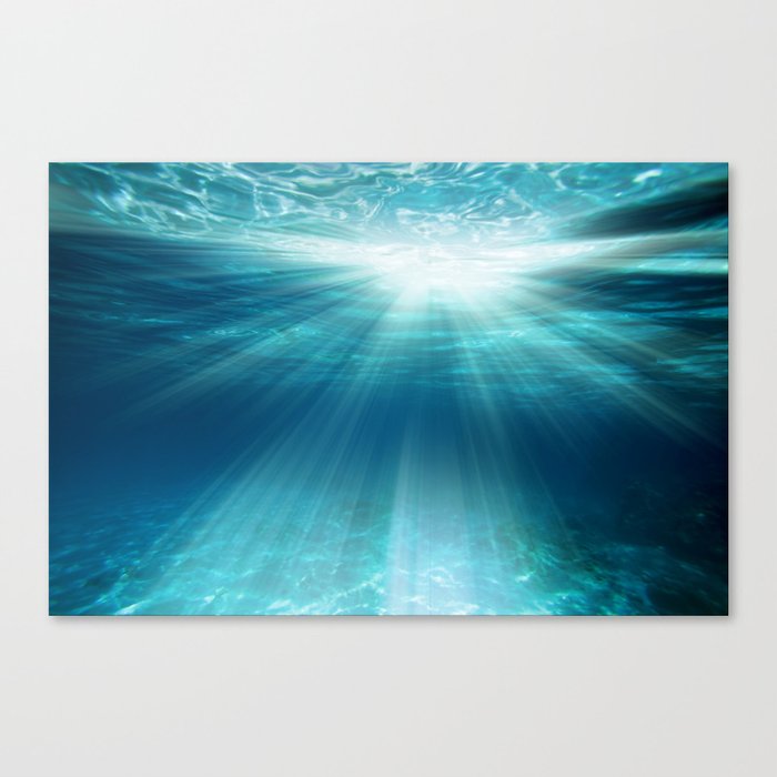 Light Rays Underwater Canvas Print by Aloke Photography Society6