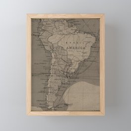 Vintage South America Map Framed Mini Art Print