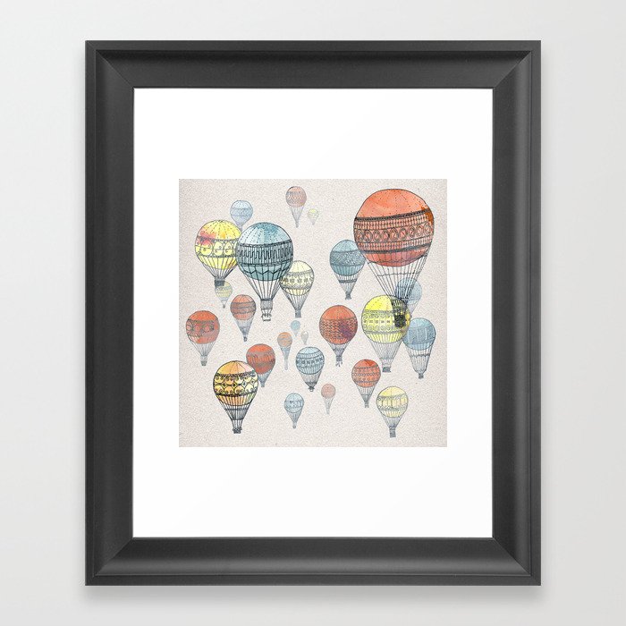 Voyages Hot Air Balloons Framed Art Print