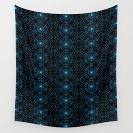 Liquid Light Series 10 ~ Blue Abstract Fractal Pattern Wall Tapestry