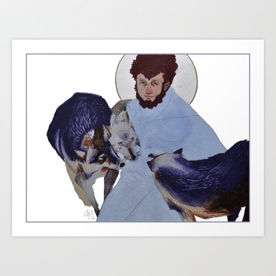 Saint with Wolves Art Print