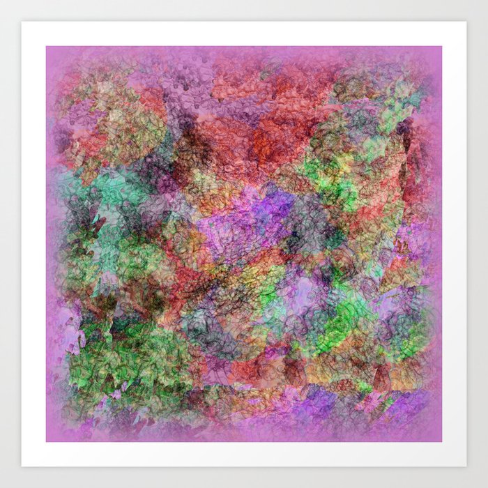 Colorful Abstract Water Color Misty Swirls Design Art Print