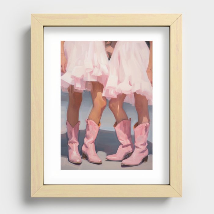 Cowgirl Couture | Twirling in Tulle & Boots Recessed Framed Print