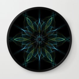 Feathers Wall Clock | Symmetrical, Graphicdesign, Design, Digitalart, Fractals, Yellow, Trippy, Abstract, Kaleidoscope, Weavesilk 