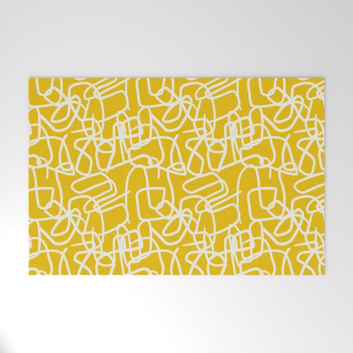 Ribbons Yellow Welcome Mat