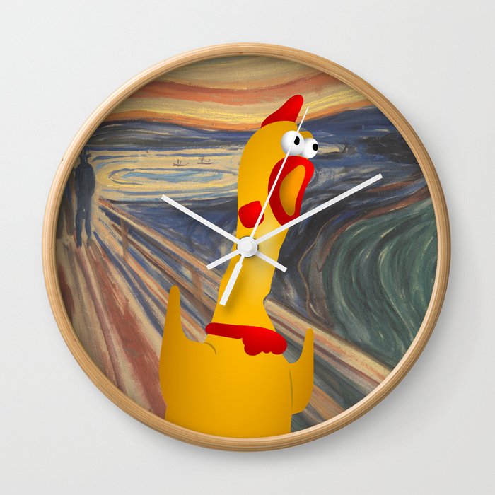 Rubber Chicken Scream Wall Clock