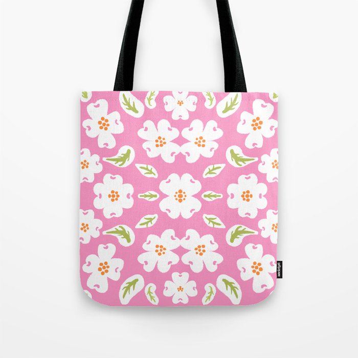 Modern Spring Dogwood Flowers Pink Tote Bag
