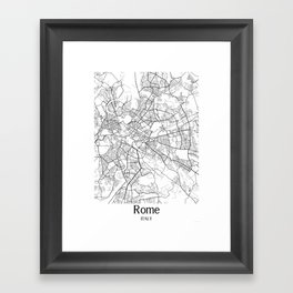 Rome city map Framed Art Print