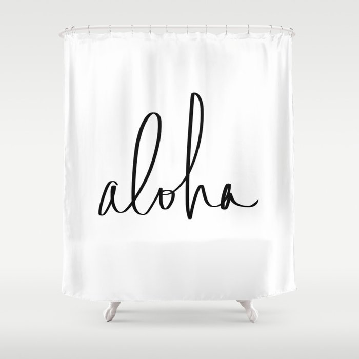 Aloha Hawaii Typography Shower Curtain