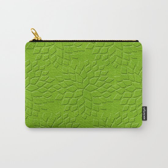 Leather Look Petal Pattern - Greenery Color Carry-All Pouch