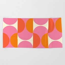 Capsule Sixties Beach Towel | 60S, Colorful, Orange, Geometric, Modern, Abstract, Pattern, Digital, Graphicdesign, Sixties 