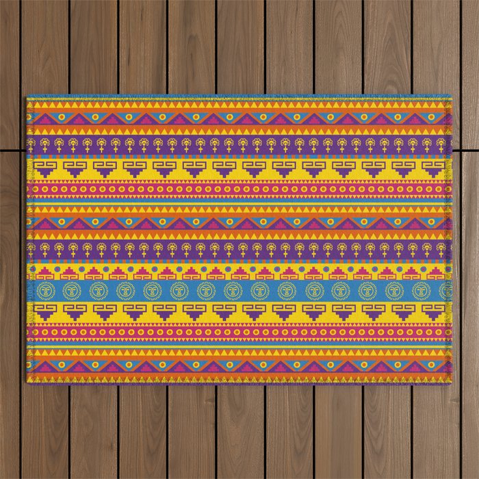 vivid mexican pattern Outdoor Rug