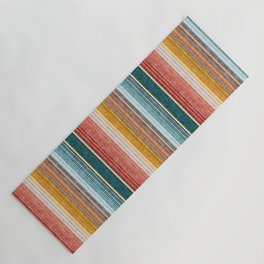 serape southwest stripe - orange & teal Yoga Mat