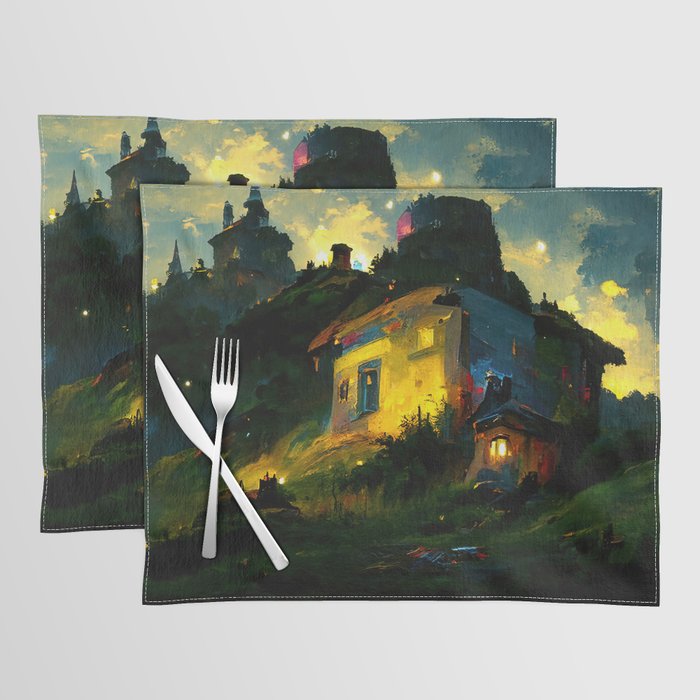 A fairy landscape, a magical night Placemat