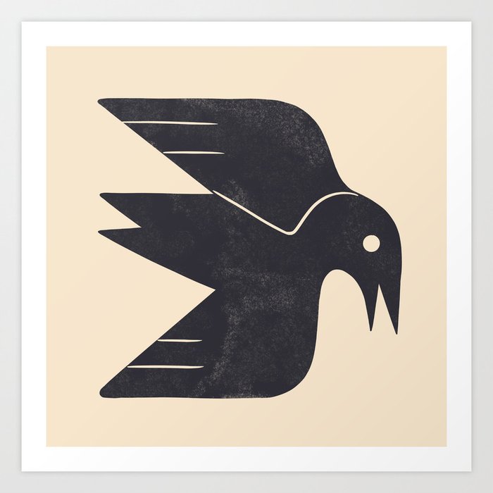Minimal Blackbird No. 3 Art Print