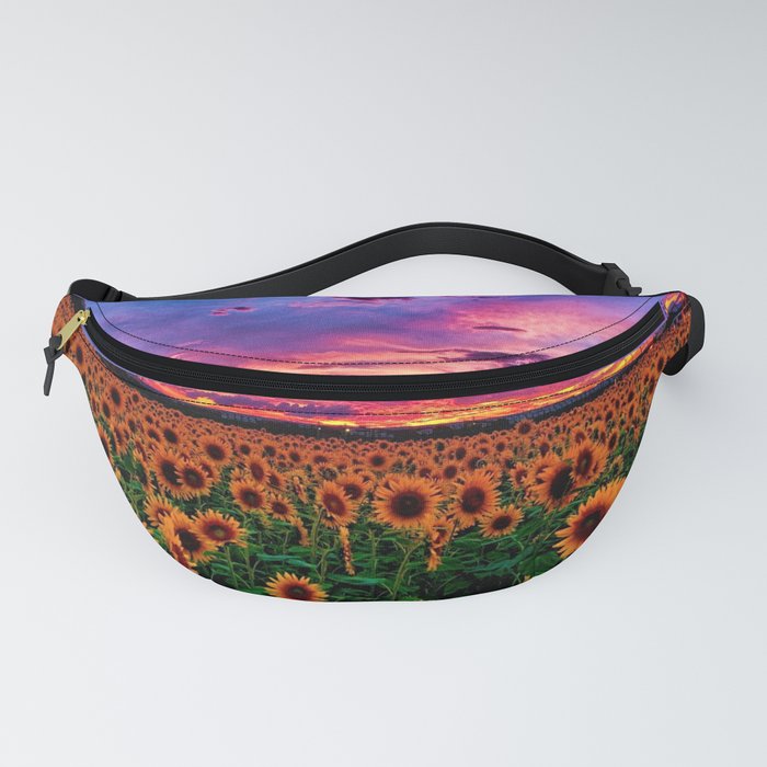 Sunflower Fields With Beautiful Sunset Jeanpaul Ferro Fanny Pack By Jeanpaulferro Society6