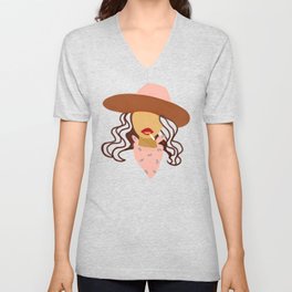 Minimalist Cowgirl V Neck T Shirt