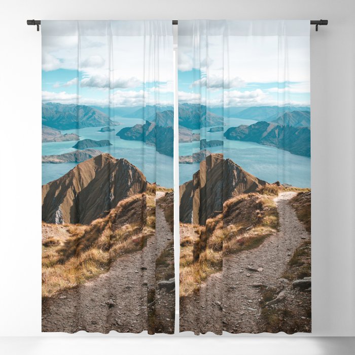 Mountain Path Roys Peak New Zealand Blackout Curtain