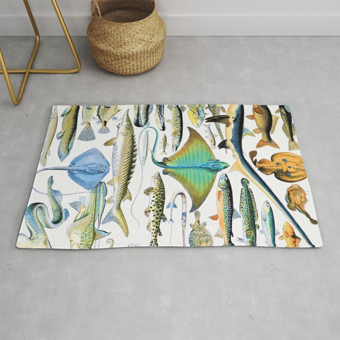 Adolphe Millot "Fishes" 2. Rug