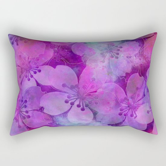 Fancy Floral watercolor pattern pink Rectangular Pillow