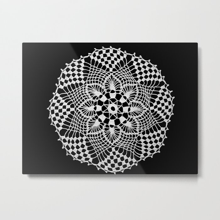 lace round ornament 3 Metal Print