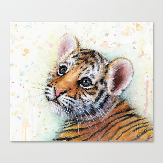 Tiger Cub Cute Baby Animals Canvas Print