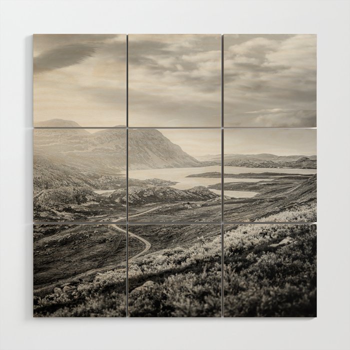 Norway Black and White Wood Wall Art