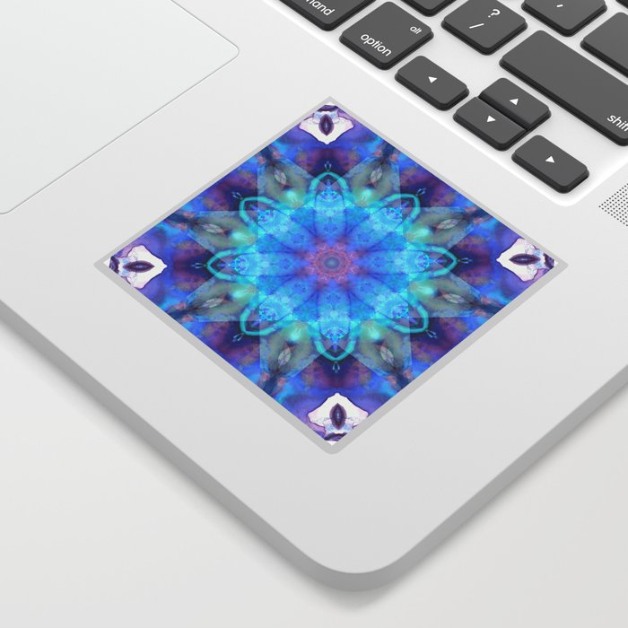 Infinite Wisdom - Colorful Blue Mandala Art Sticker