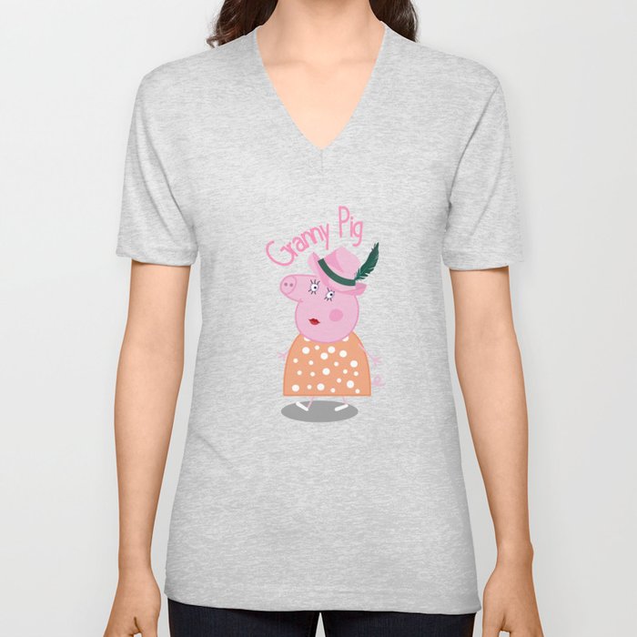 Granny Pig,Grandma Pig tee,Gift for Grandmother V Neck T Shirt