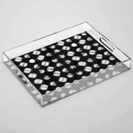 Shibori itajime big white dots tiedye Acrylic Tray