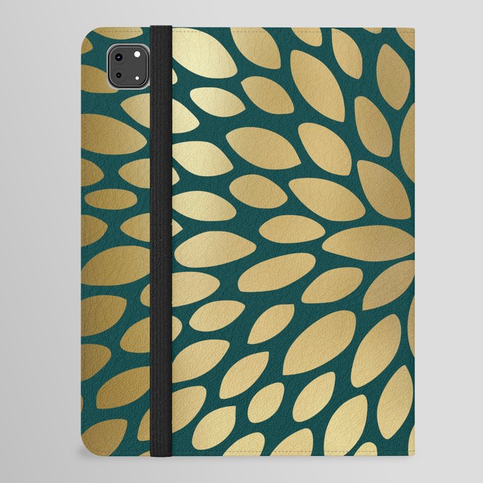 Floral Bloom in Green and Gold iPad Folio Case