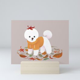 Autumnal Bichon Mini Art Print