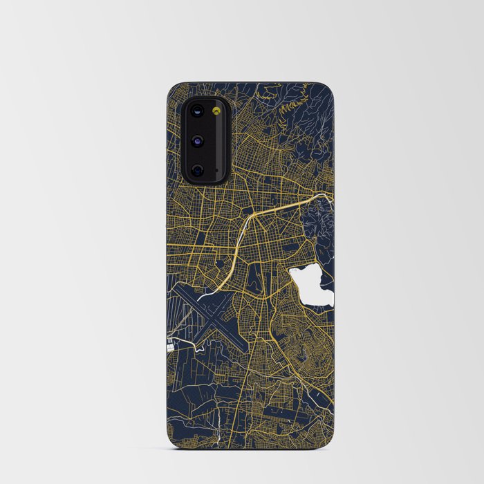 Cochabamba City Map of Bolivia - Gold Art Deco Android Card Case