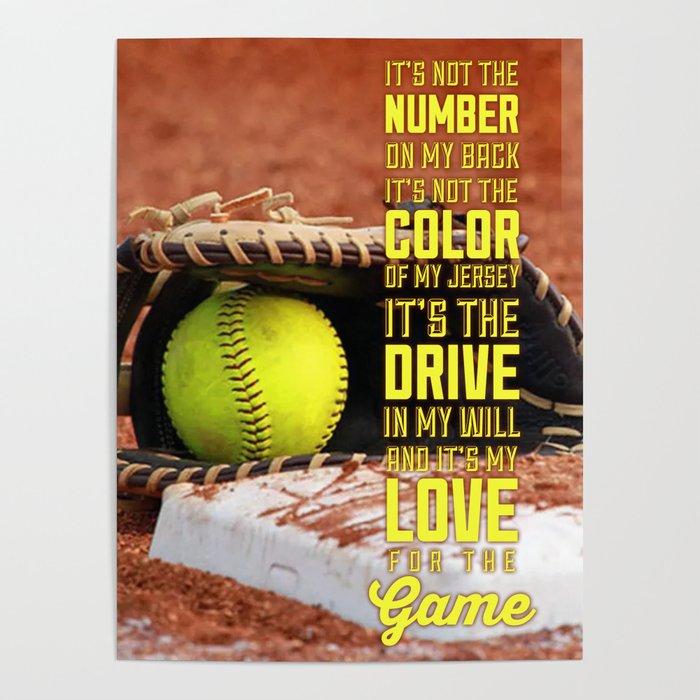Softball - My Love For Softball Game  Poster