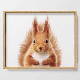 Baby Squirrel, Woodland Animals, Kids Art, Baby Animals Art Print By Synplus Serving Tray