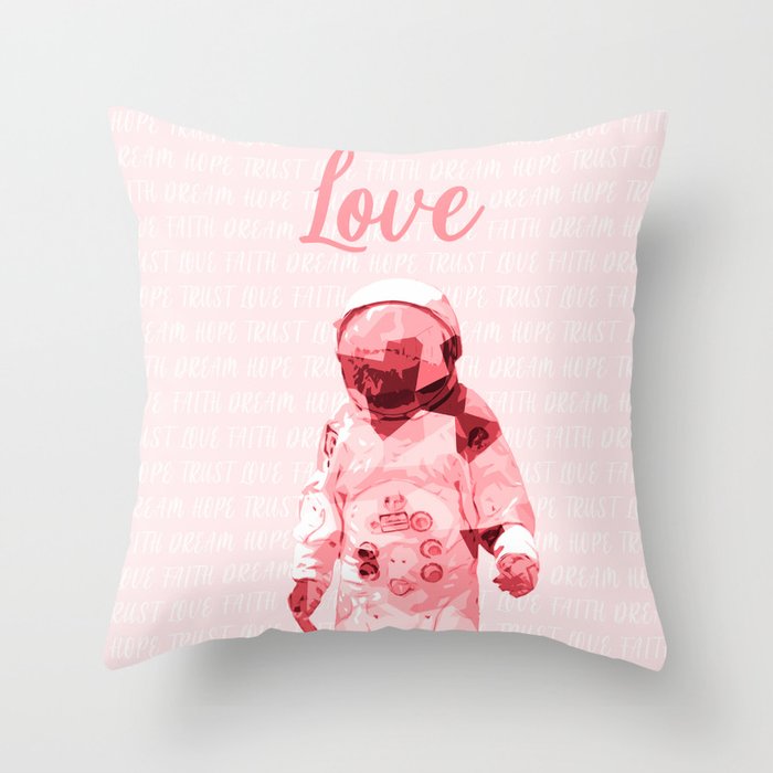 Spaceman AstronOut (Love) Throw Pillow