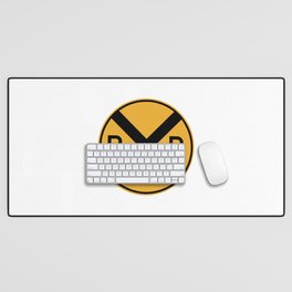RAILROAD SIGN. Circular Yellow and Black with crossing sign. Desk Mat