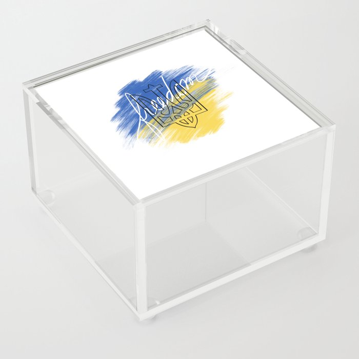 Ukraine Freedom Is A Human Right Acrylic Box