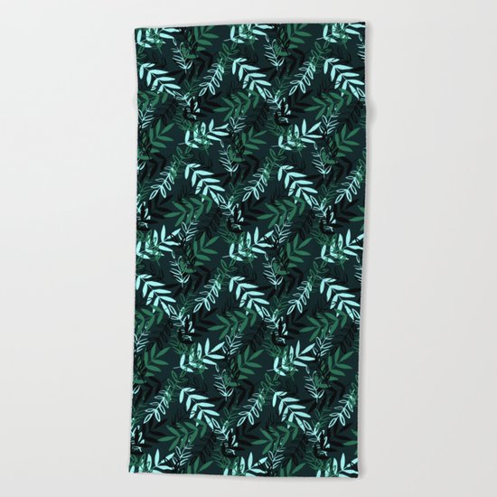 Green Messy Leaves #society6 #decor #buyart Beach Towel